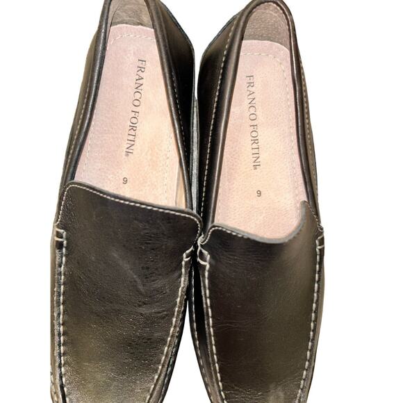 Franco Fortini Max Men\'s Leather Slip On Black Shoes US‎ Size 9 (310084) main image 7